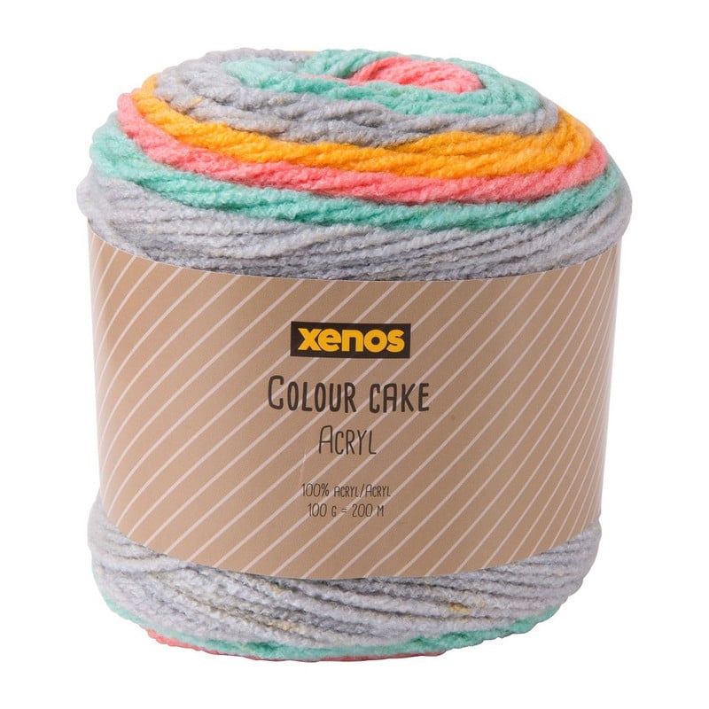 Garen cake - groen-mint-roze-geel   - 100 gr / 200 m. 