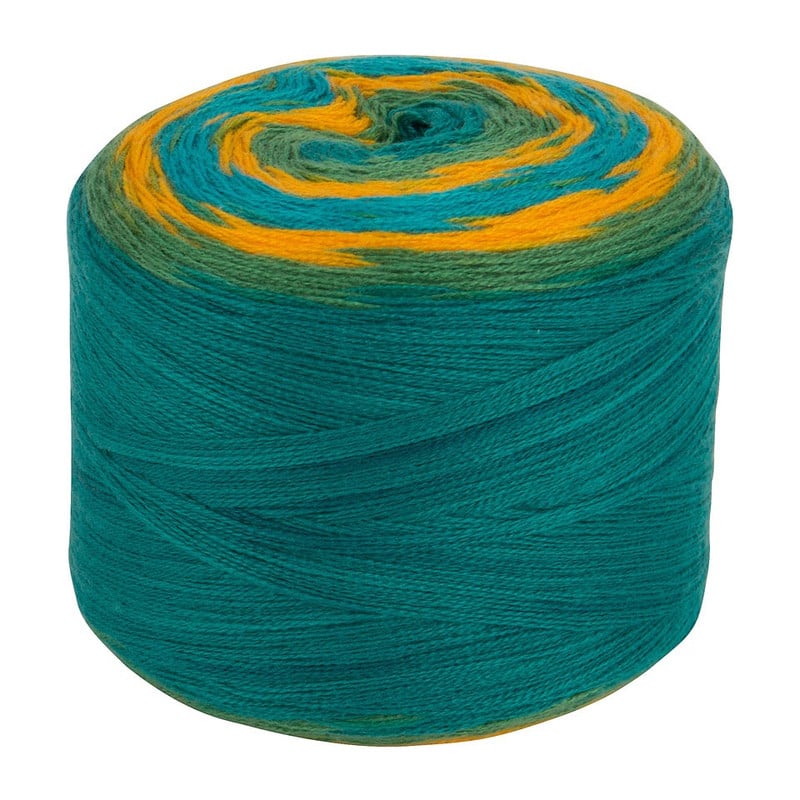 Garen cake - blauw-groen-geel - 80 gr / 300 m