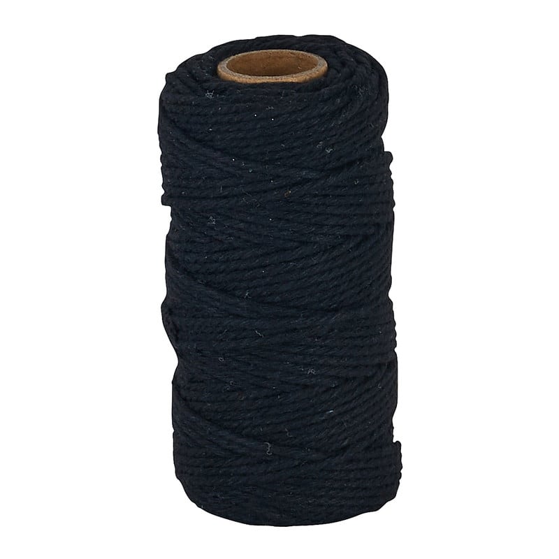 Macrame koord - zwart - 2mm