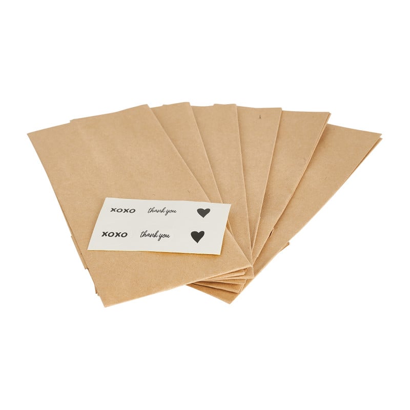 Cadeauzakje met stickers - set van 6 - 19x8x6 cm