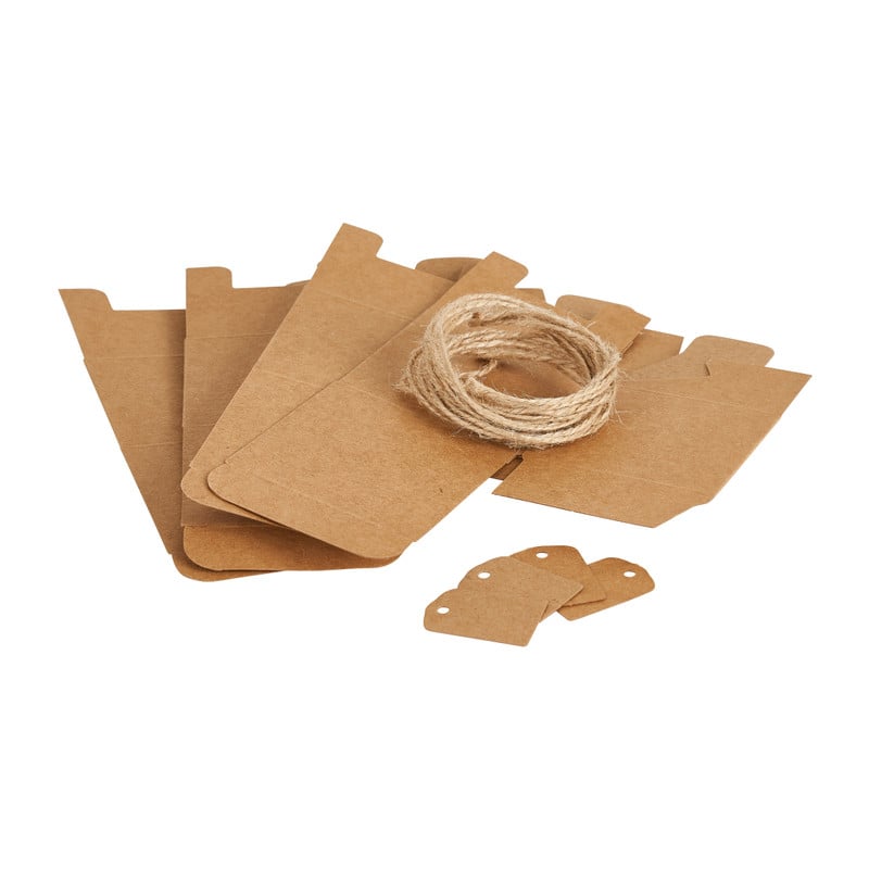 Kraft doosje - 4 stuks - 6x6x5,5 cm