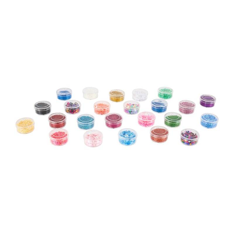 Glitters in potjes - set van 24 kleuren