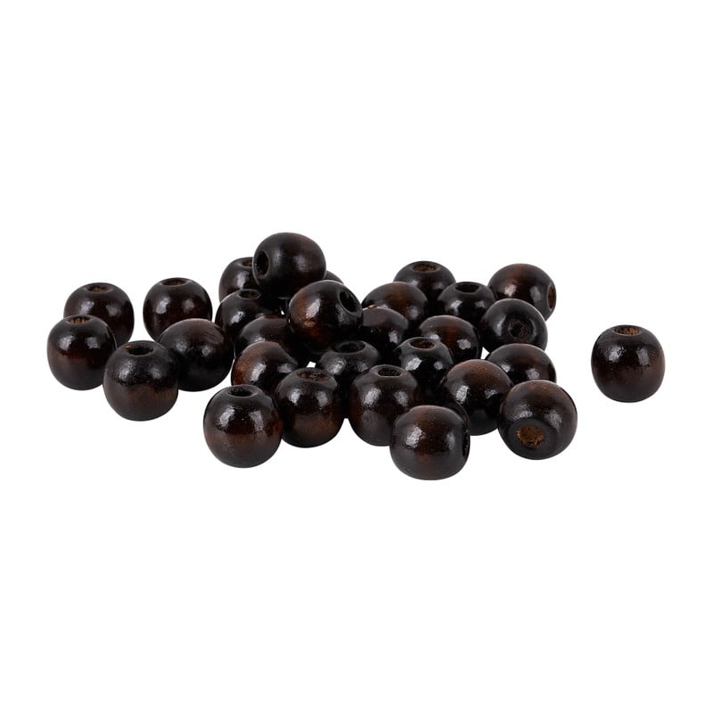 Houten kralen - bruin - 30 stuks