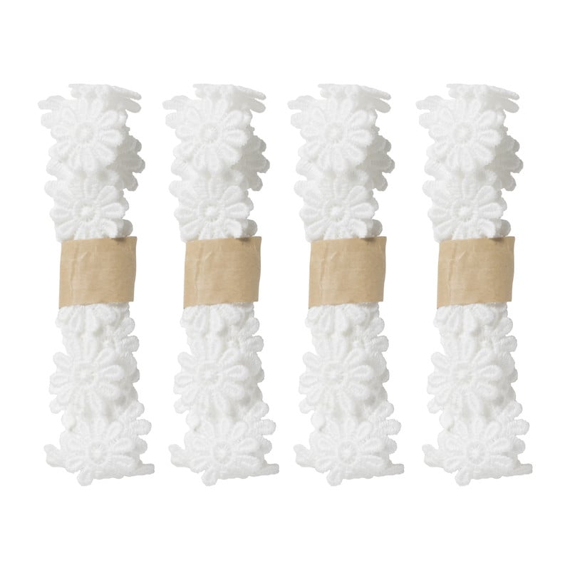 Bloemenband wit - set van 4 - 100 cm