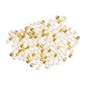 Kralen met letters parels - wit/goud - set van 100