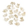 Houten dieren - bruin - set van 36