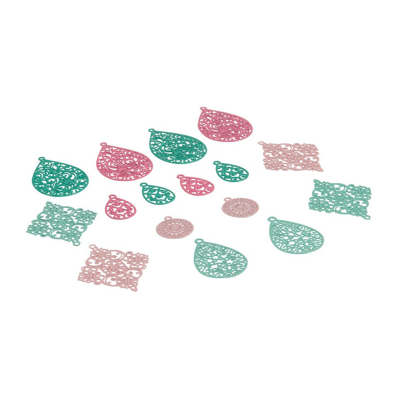 Hangers Boho - gekleurd - set van 16