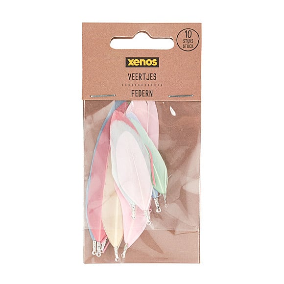 Veertjes - multikleur - set van 10
