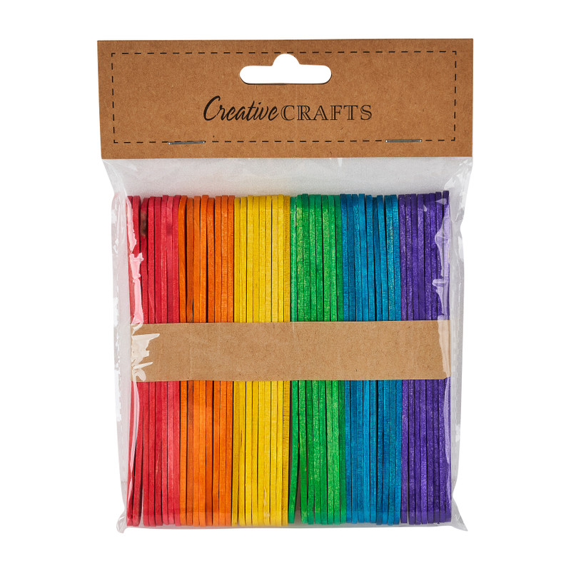 Houten stokjes - multikleur - set van 45