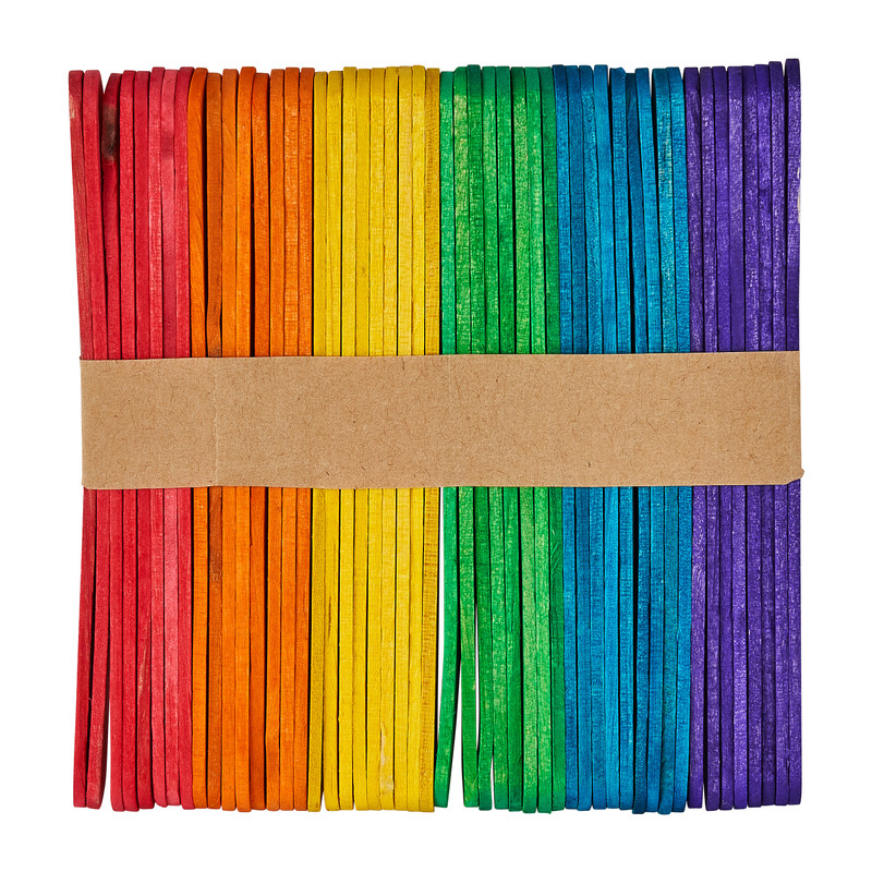 Houten stokjes - multikleur - set van 45