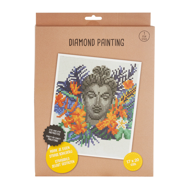 Diamond painting - boeddha - 17x20 cm 