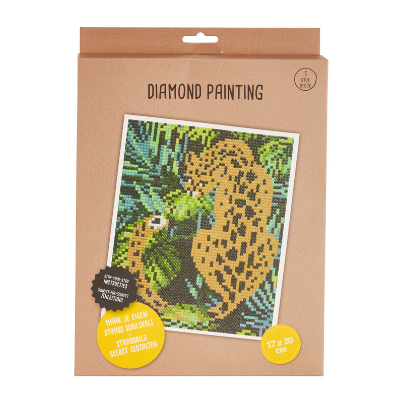 Diamond painting - panter - 17x20 cm 