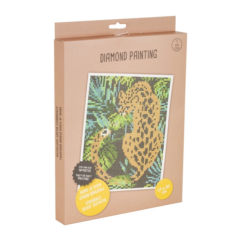 Diamond painting - panter - 17x20 cm 