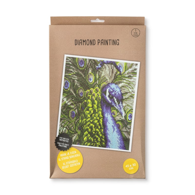Diamond painting XL - pauw - 30x45 cm 