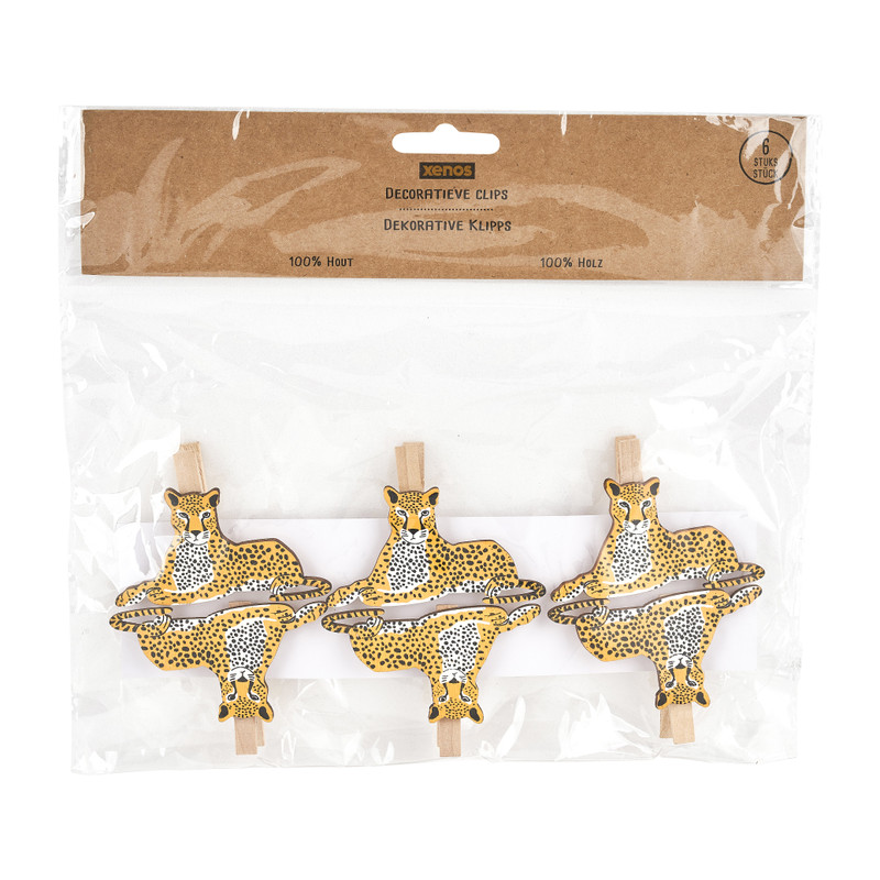 Clips leopard - set van 6