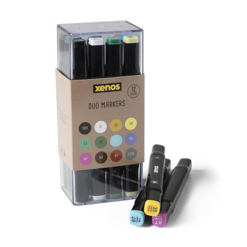 Duo markers - 12 stuks