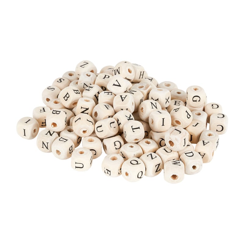 Houten kralen alfabet - ca. 90 stuks