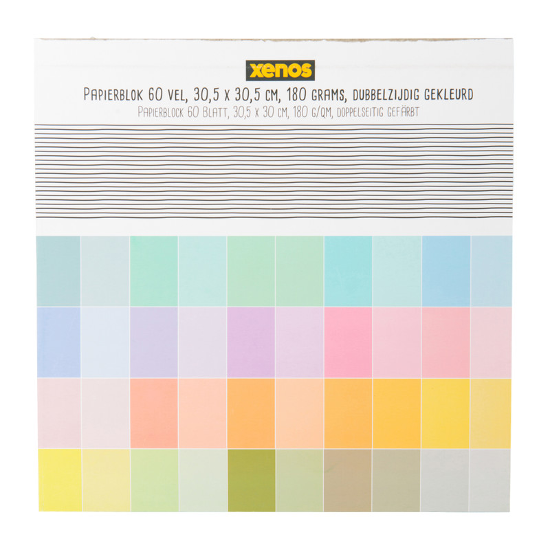 Papierblok pastel - 180 gms - 60 vellen