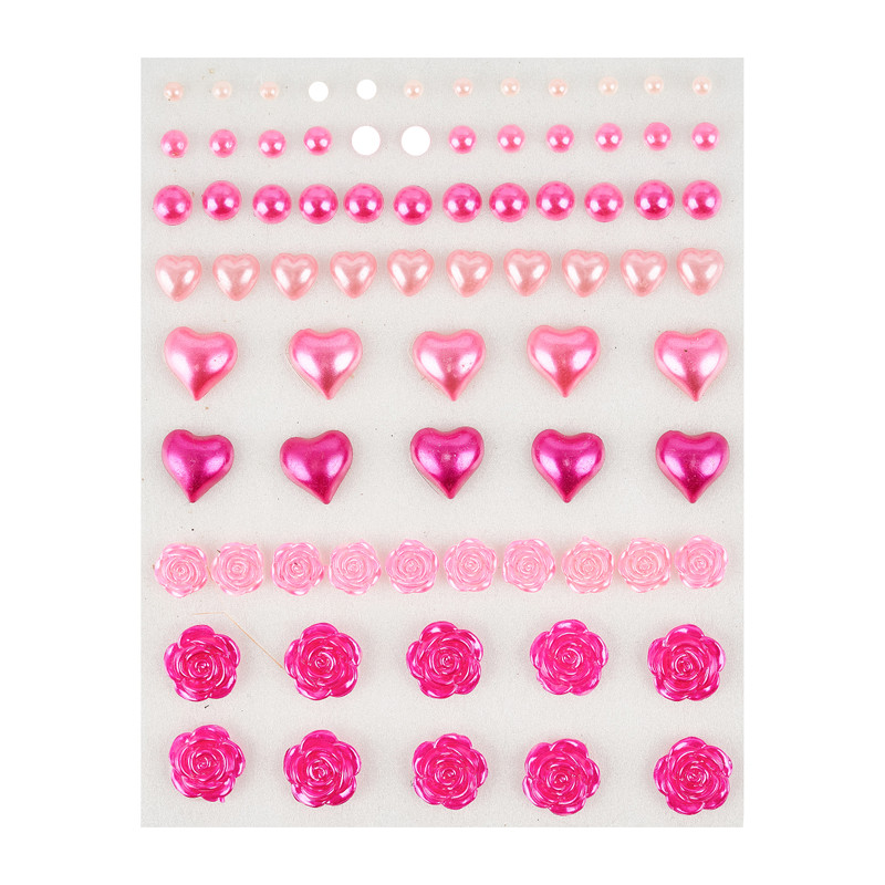 Plakparels - roze - 76 stuks