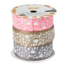 Lint stof bloemen - set van 3 - 100 cm
