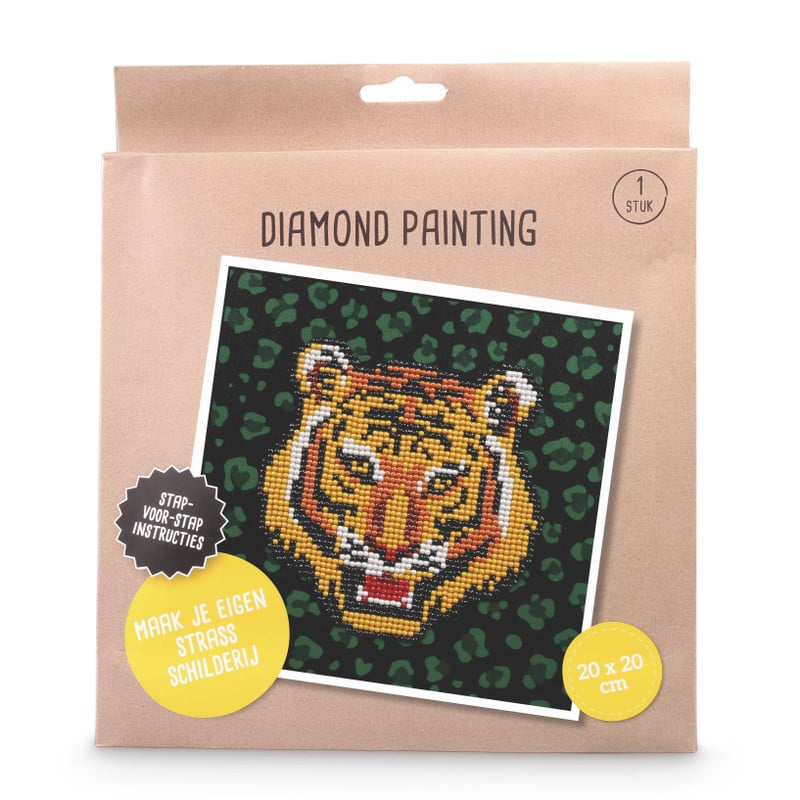 Diamond painting tijger - 20x20 cm 