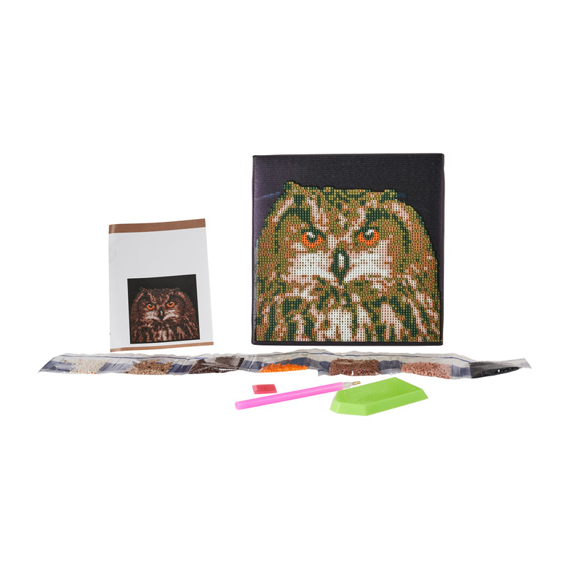Diamond painting uil - 20x20 cm 