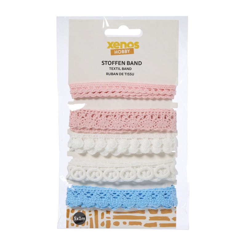 Decoratief lint pastel - set van 5 - 1 meter