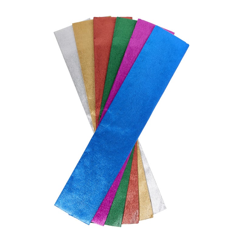 Crêpepapier metallic - multikleur - set van 6