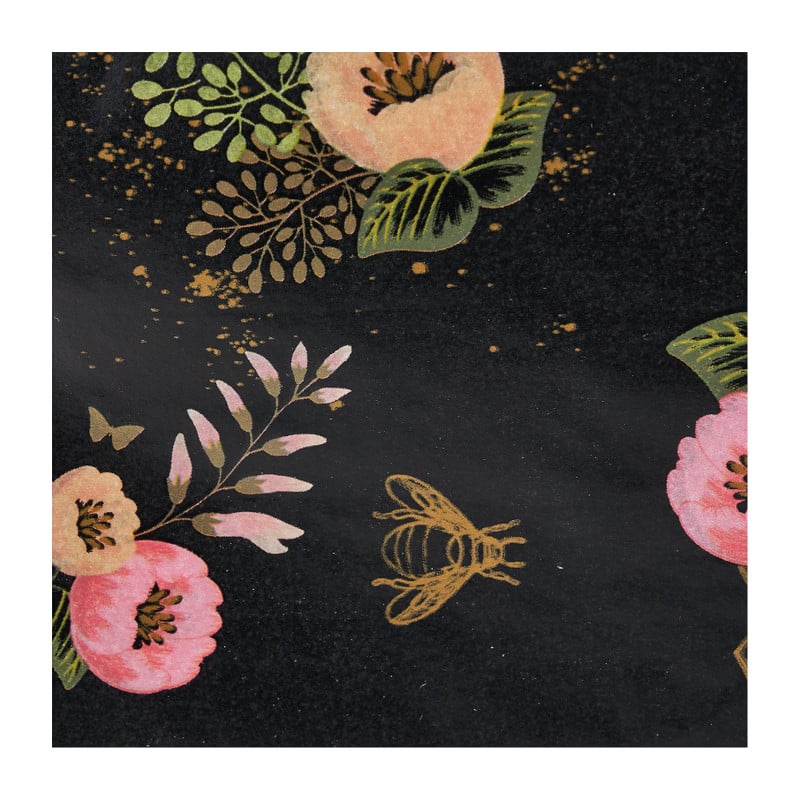 Découpagepapier bloem - zwart - 36x37.5 cm