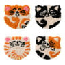 DIY punchnaald onderzetters kat - set van 4