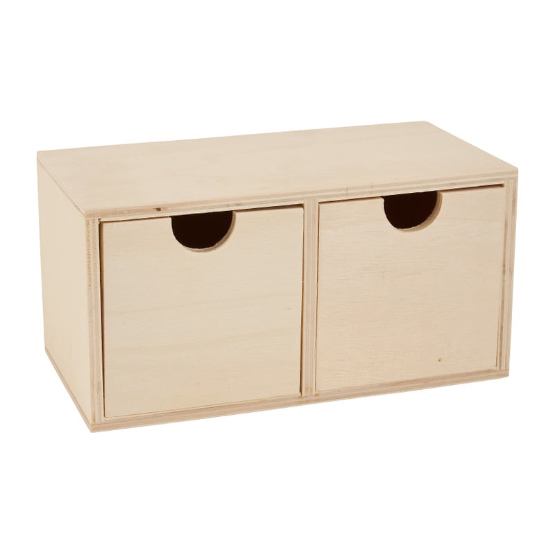 Houten ladekastje - 9x18x9cm