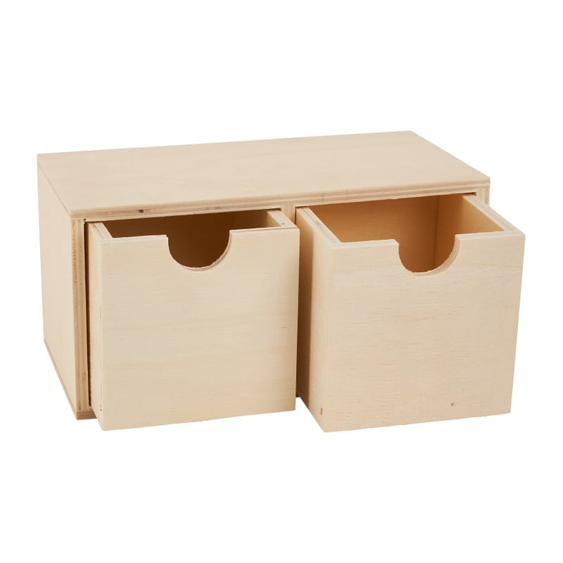 Houten ladekastje - 9x18x9cm