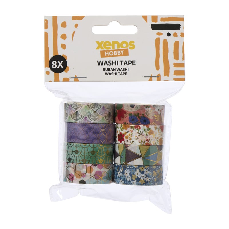 Washitape - multikleur - set van 8