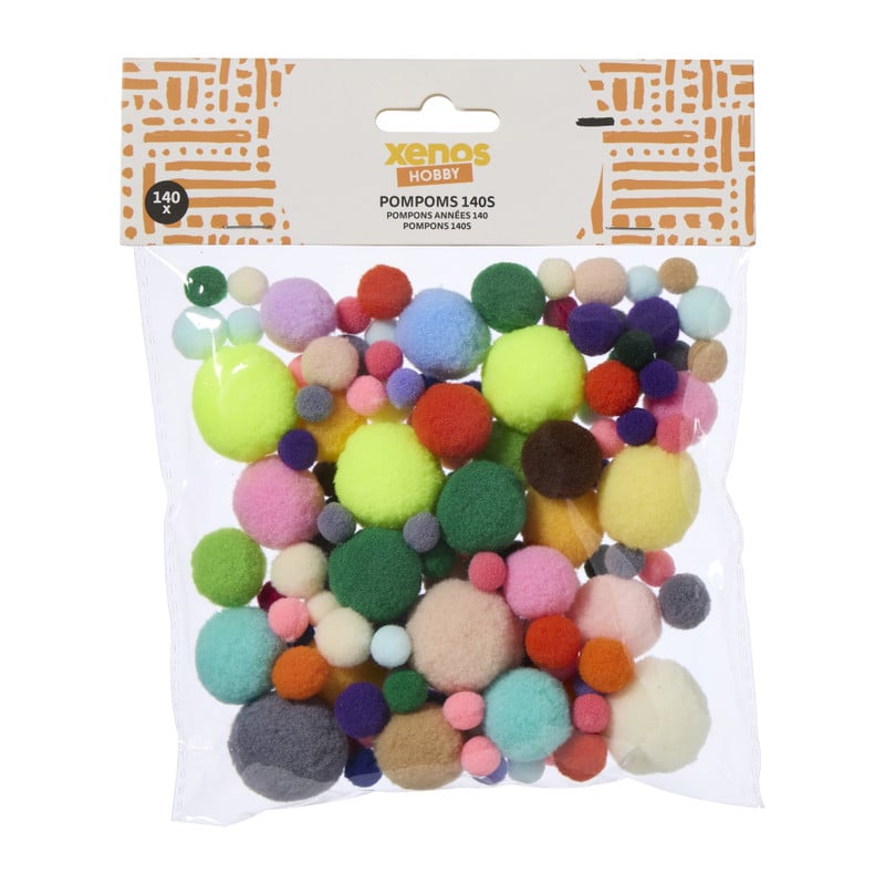 Pompoms mix - multikleur - set van 140
