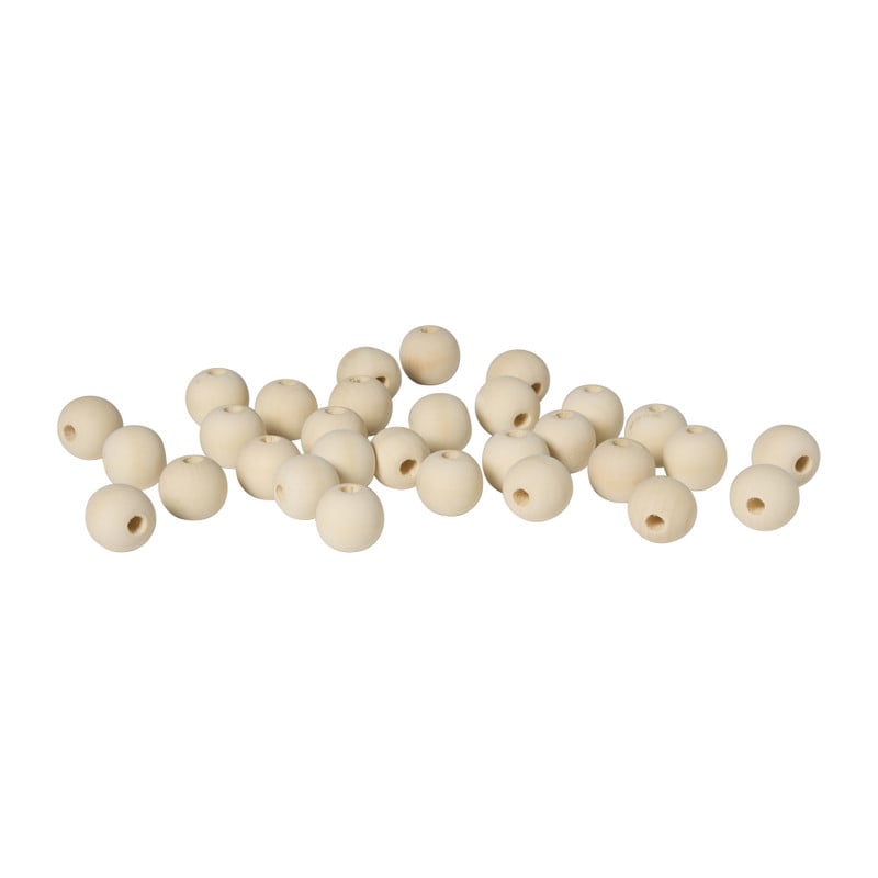 Houten kralen ø2 cm - bruin - set van 30