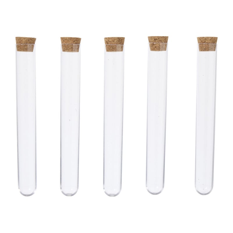 Flesjes met kruk dop - ø2x11 cm - set van 5 