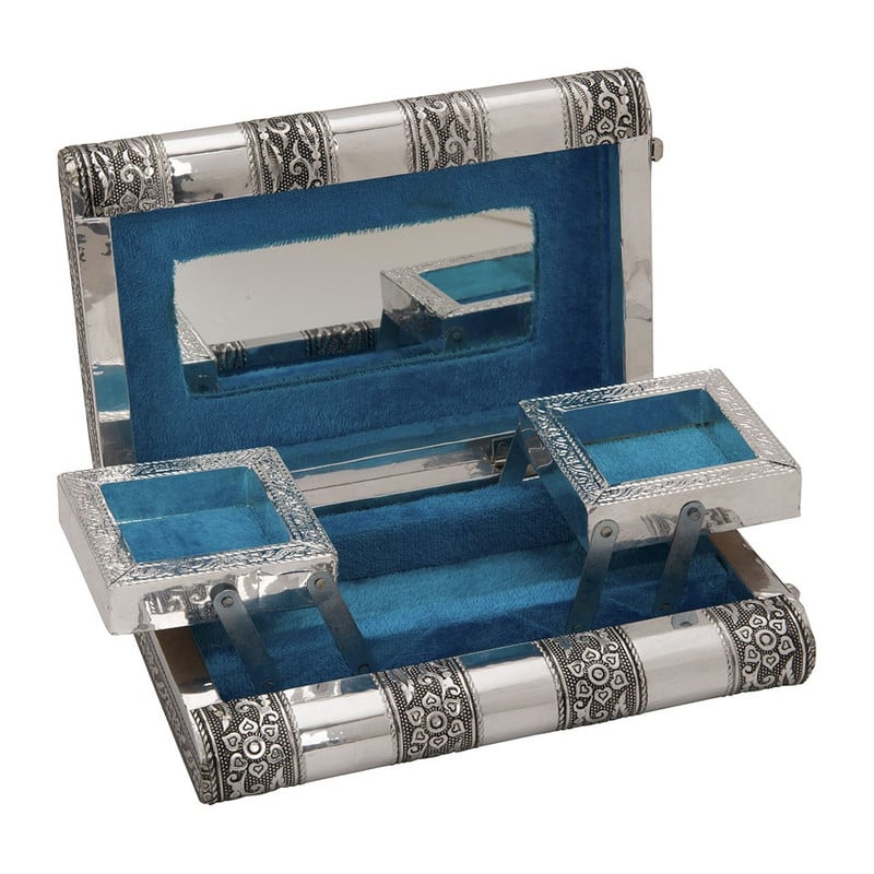Bijouteriedoos India - 20x13.5 cm - blauw