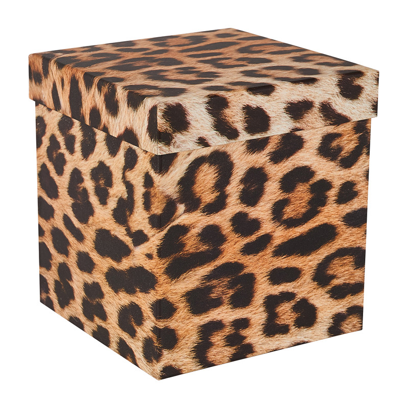 Doos leopard - 25x25x18 cm 