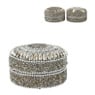 Doosje rond S zilver - diverse varianten - 8x8x5 cm 
