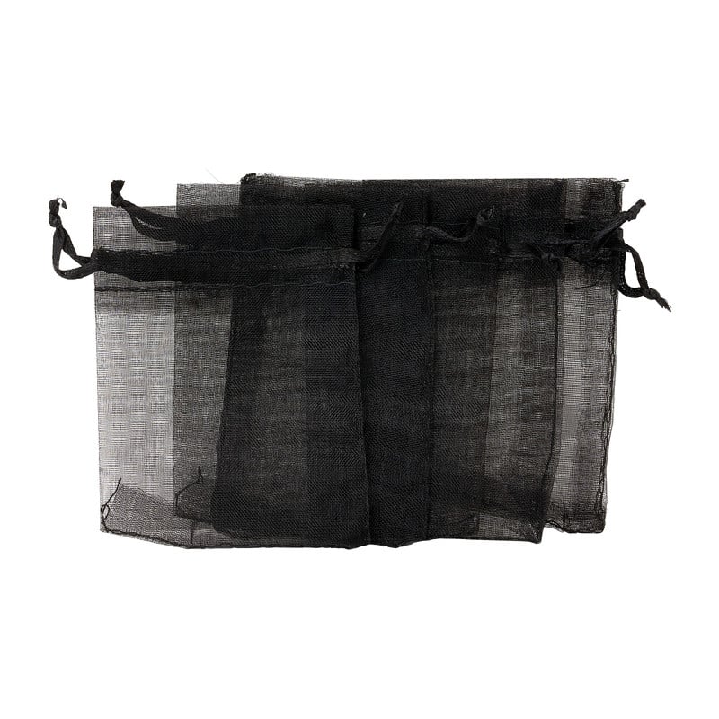 Cadeauzakjes organza - zwart - 5 stuks