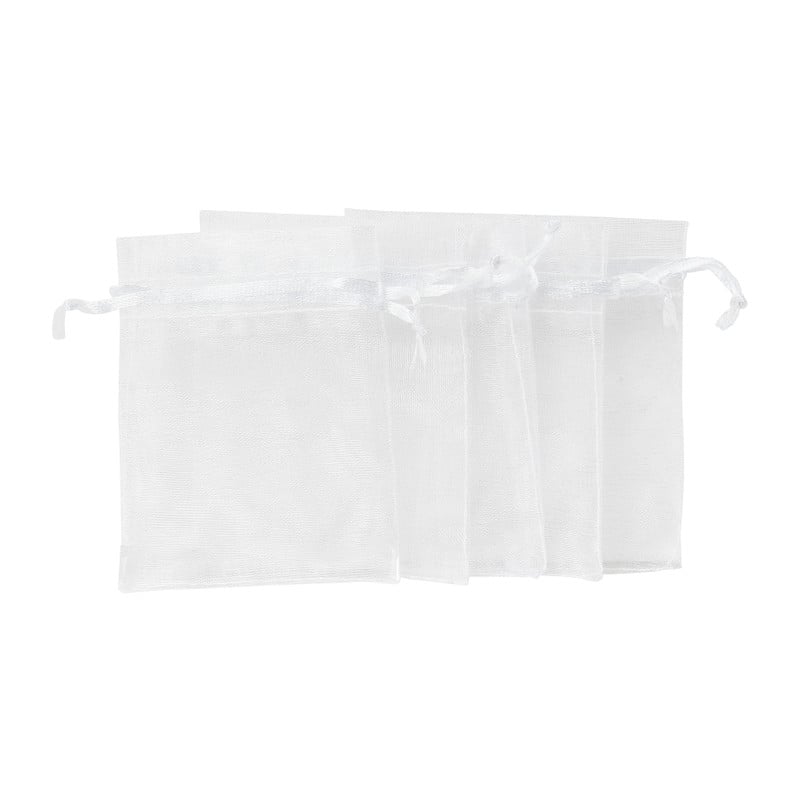 Cadeauzakjes organza - wit - 5 stuks