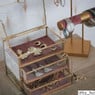 Sieradendoos met 3 lades - goud/roze - 18x12x15 cm