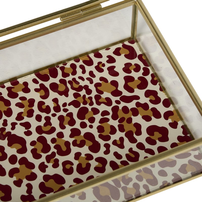 Sieradendoos panter - bruin - 5x20x13 cm
