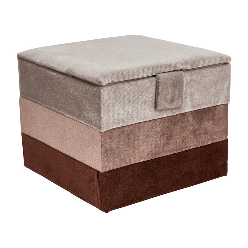 Sieradendoos velvet - rood/roze - 15x15x12 cm 