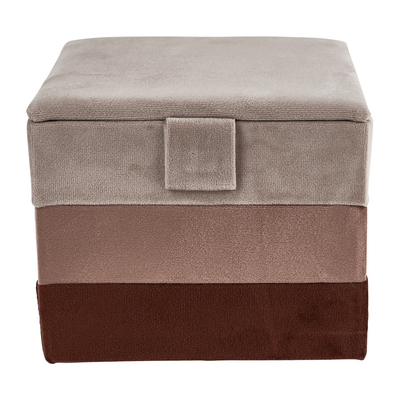Sieradendoos velvet - rood/roze - 15x15x12 cm 
