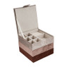 Sieradendoos velvet - rood/roze - 15x15x12 cm 