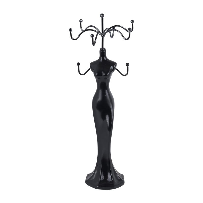 Sieradenstandaard pop - zwart - ⌀6x26 cm 