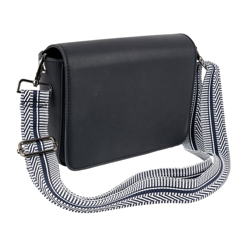 Bag strap strepen - blauw/wit