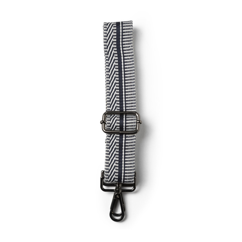 Bag strap strepen - blauw/wit