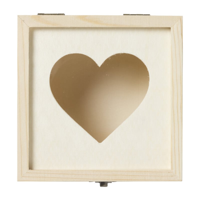 Opbergdoosje met hart - vierkant - 10.5x10.5x5 cm